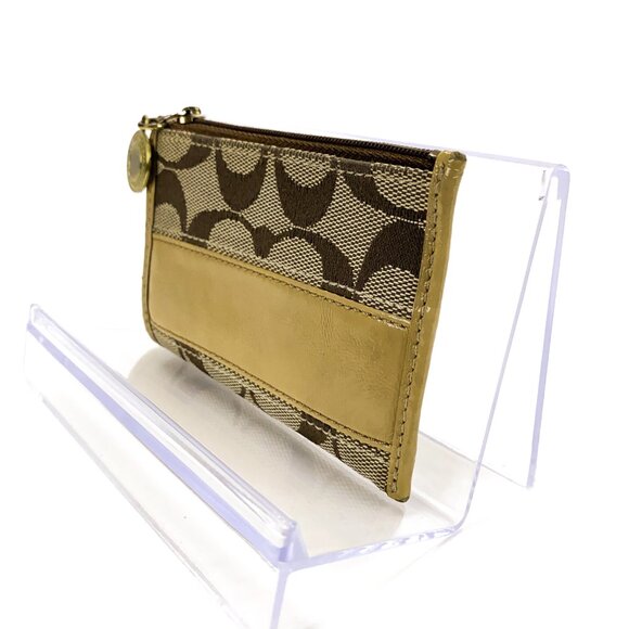 COACH Signature Mini Card Case Holder w/Key Ring - Picture 7 of 9